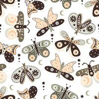 nahtlos Muster mit Karikatur Schmetterlinge, dekorativ Elemente. eben Stil bunt Vektor Illustration zum Kinder. Hand Zeichnung. Baby Design zum Stoff, Textil, drucken, Verpackung.