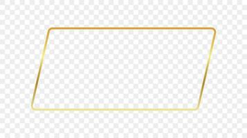 Gold glühend gerundet rechteckig gestalten Rahmen vektor