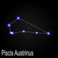piscis austrinus konstellation med vackra ljusa stjärnor på bakgrunden av kosmisk himmel vektorillustration vektor