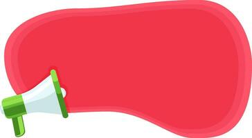 Medien Banner mit Grün Megaphon und rot Blase sich unterhalten vektor