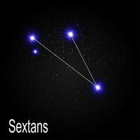 sextans konstellation med vackra ljusa stjärnor på bakgrunden av kosmisk himmel vektorillustration vektor