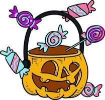 Trick oder behandeln Süßigkeiten Halloween Illustration vektor