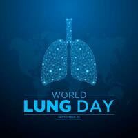 Welt Lunge Tag. Vektor Illustration von Welt Lunge Tag Bewusstsein Poster mit gesund Lunge und Inhalator.