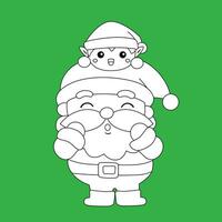 süß komisch Santa claus Weihnachten Dezember Urlaub Karikatur Digital Briefmarke Gliederung vektor