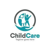 Kinder Pflege Logo Designs Vektor. Kind Pflege Logo Vorlage vektor