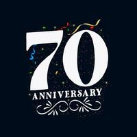 70 årsdag lyxig gyllene Färg 70 år årsdag firande logotyp design mall vektor