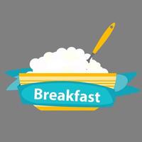 Frühstücksflocken Haferflocken, Symbol im modernen flachen Stil Vektor illus
