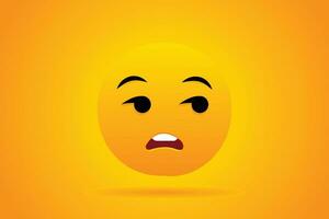 realistisch Vektoren Emoji mit Ablehnung Gesicht