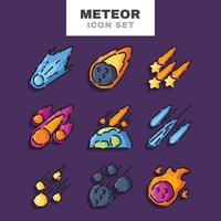 Meteor-Icon-Set vektor