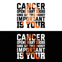 Krebs öffnet viele Türen einer von das die meisten wichtig ist Ihre vektor