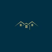 3 Häuser minimal Logo Symbol vektor