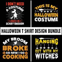 Halloween-T-Shirt-Design-Paket vektor