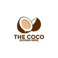 kokos logotyp vektor mall, kreativ kokos logotyp design koncept, ikon symbol, illustration