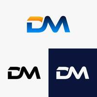 dm Initiale Logo Brief mit bunt Gradient Stil vektor