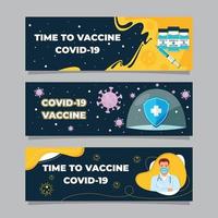 covid 19 vaccin banner set vektor