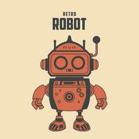 robot retro vektor stock illustration