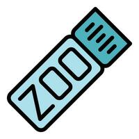 Zoo Fahrkarte Symbol Vektor eben