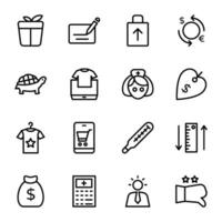 ikoner samling av handla och e-handel vektor