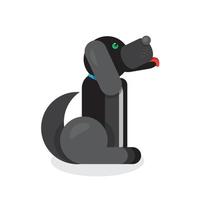 schöner sitzender schwarzer Hund vektor