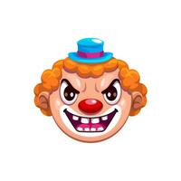 Karikatur Halloween Clown gespenstisch Emoji Charakter vektor