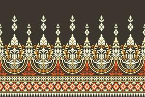 blommig mönster sömlös. bakgrund sömlös mönster geometrisk etnisk mönster design för bakgrund, matta, tapet, Kläder, omslag, batik, tyg, utskrift textil- illustration. vektor
