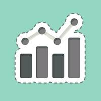 Aufkleber Linie Schnitt Benchmarking. verbunden zu Geschäft Analyse Symbol. einfach Design editierbar. einfach Illustration vektor