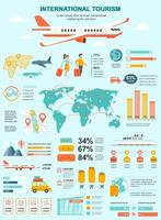 internationales Tourismusbanner mit Infografik-Elementen vektor