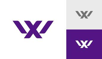 Brief xw oder wx Initiale Monogramm Logo Design vektor