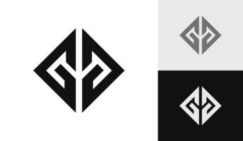 Platz Brief gg Initiale Monogramm Logo Design vektor