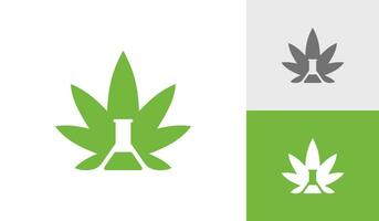 cannabis labb logotyp design vektor