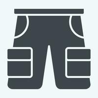 ikon shorts. relaterad till camping symbol. glyf stil. enkel design redigerbar. enkel illustration vektor