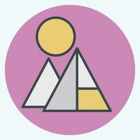 ikon pyramider. relaterad till saudi arabien symbol. Färg para stil. enkel design redigerbar. enkel illustration vektor