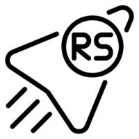 Symbol für die Rupie-Linie vektor
