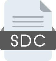sdc fil formatera linje ikon vektor