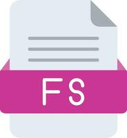 fs fil formatera linje ikon vektor
