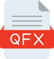 qfx fil formatera linje ikon vektor