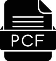 pcf fil formatera linje ikon vektor