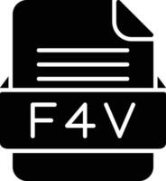 f4v fil formatera linje ikon vektor