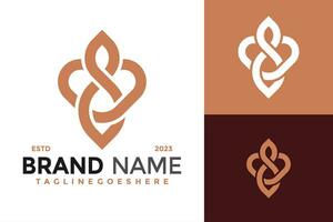 Natur Blatt Herz Logo Design Vektor Symbol Symbol Illustration