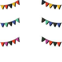 Vektor Flaggen Girlande zum Geburtstag Party Dreieck eben einfach oder Karneval Messe festlich Zeichenfolge Dekor bunt
