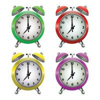 Vektor bunt Alarm Uhr mit zwei Glocken im retro Stil auf Weiß Hintergrund realistisch Vektor Illustration