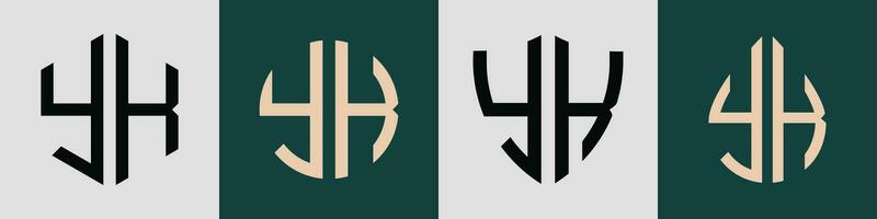 kreativ enkel första brev yk logotyp mönster bunt. vektor