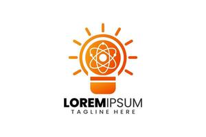 kreativ Wissenschaft Birne Lampe Logo Vorlage Designs vektor