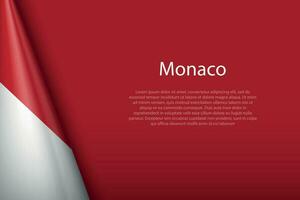 nationell flagga Monaco isolerat på bakgrund med copy vektor