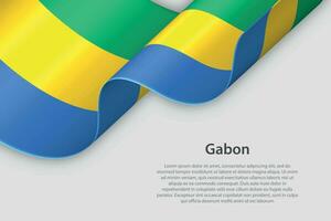 3d band med nationell flagga gabon isolerat på vit bakgrund vektor