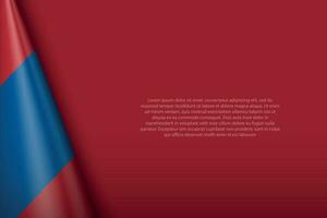 National Flagge Mongolei isoliert auf Hintergrund mit Copyspace vektor
