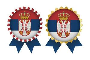 Vektor Medaille einstellen Designs von Serbien Vorlage