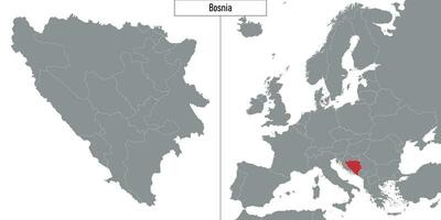 Karte von Bosnien und Ort auf Europa Karte vektor