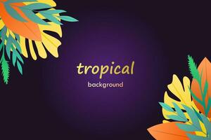 tropisk vektor bakgrund med färgrik löv. abstrakt lövverk och botanisk bakgrund.