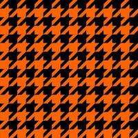 shinori sömlös tyg med gås fot mönster. kläder bakgrund. houndstooth geometrisk, glen kolla upp vektor, orange på svart bakgrund för halloween. inslagning, tapeter, design. vektor